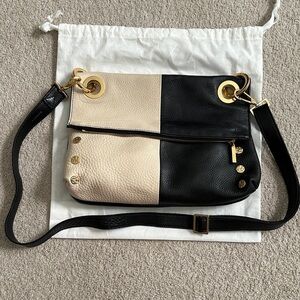 Hammit Two-Tone Black and Cream Cross Body Bag
